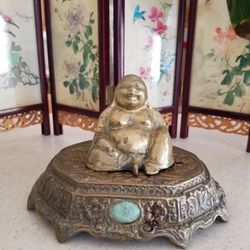 Asian Chinese Brass Buddha Statue 