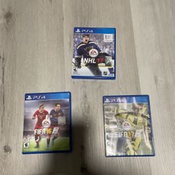 Fifa 16, Fifa 17, NHL 17 all PS4