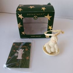 Dept 56 Snowbabies "Flying Saucer" Porcelain Christmas Figurine Ornament W/box