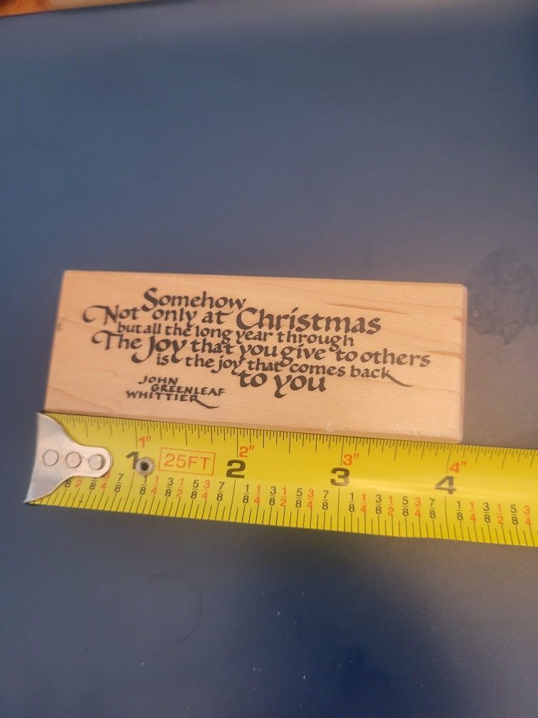 Wood Rubber Stamp Christmas quote