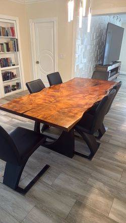 Live Edge Wood Slab Dining Table