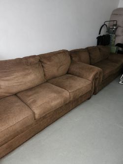Brown Sofa & Love Seat
