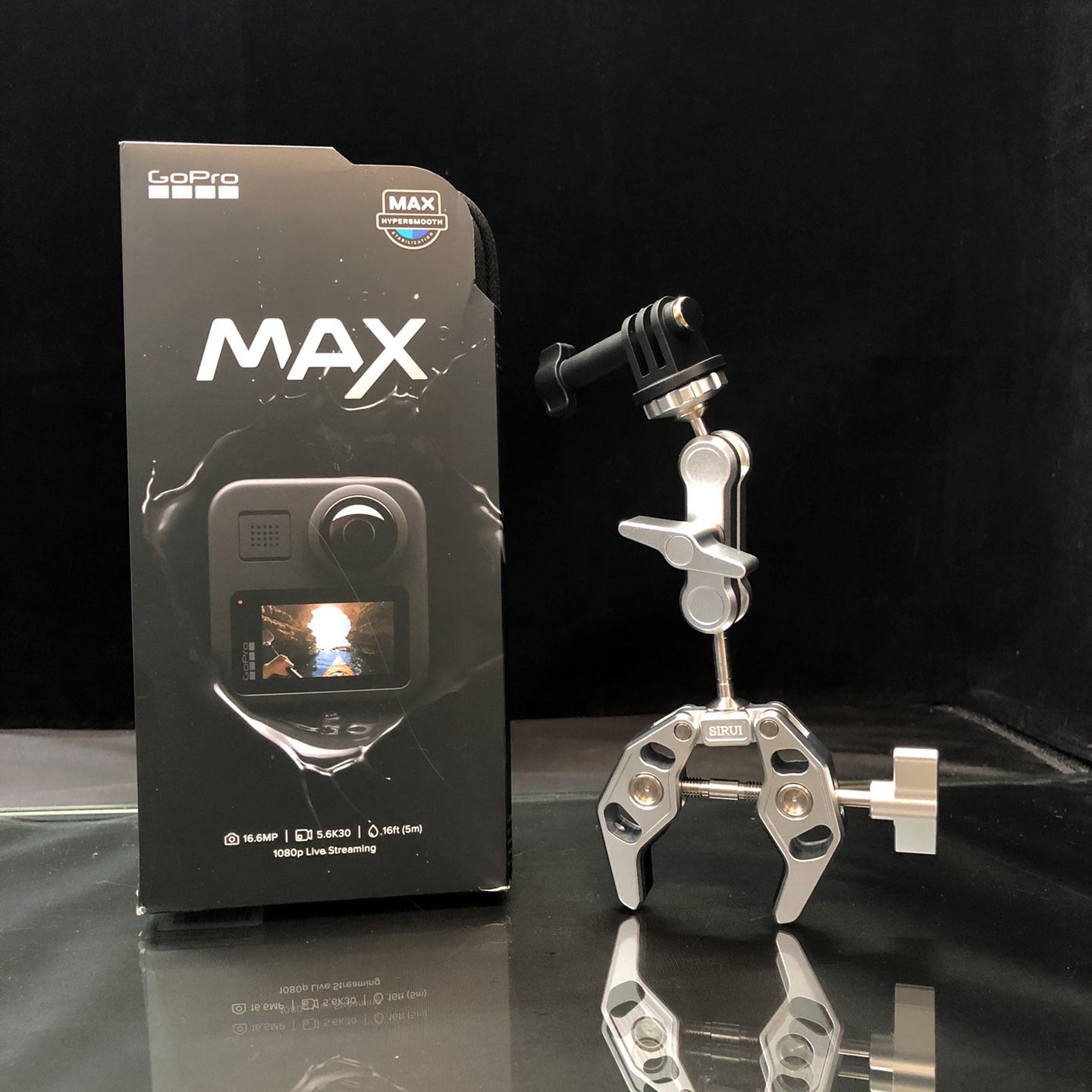 GoPro MAX 360 Action Camera With Pro Clamp Accessories 