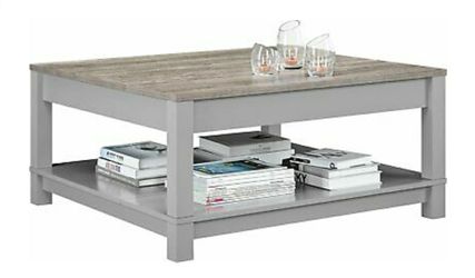 Square Gray Coffee Table for Living Room Area