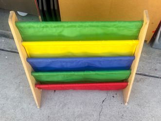 Kids 5-Tier Wooden Book Display Rack | Classroom Bookshelf | Montessori Book Organizer