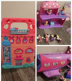 Deluxe Minnie Mouse Toy Playset Bundle - 20+ Pieces!  & 23" 3-story dollhouse