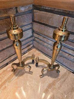 MCM Brass Andirons