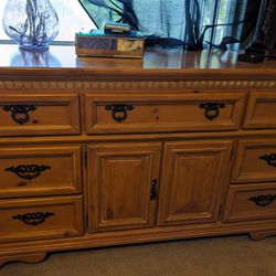 Solid Wood Dresser And Mirror