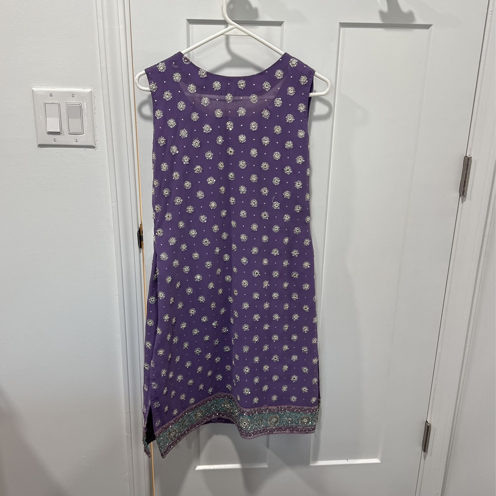 Baby Blue/ Purple Indian Dress