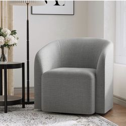 COLAMY Swivel Accent Chair, Modern Barrel Round Chair,