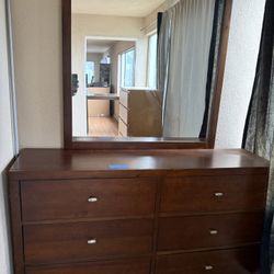 Six Drawer Dresser With Mirror