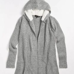 NWT Almost Famous Sherpa Grey Hooded Cardigan