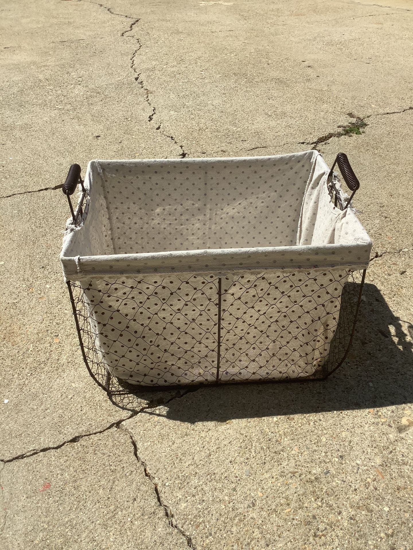 Polka Dot Metal Basket