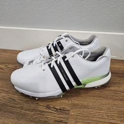 Adidas Tour360 24 Golf Shoes Cloud White Core Black Green Spark IF0243 Mens 11.5