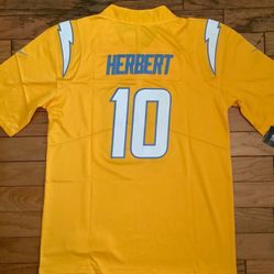 Navy white and gold Justin Herbert Los Angeles chargers jersey