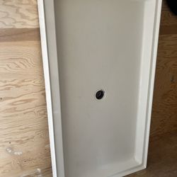 The Edge 60 in X 34 In Shower Pan/Base White With Center Drain