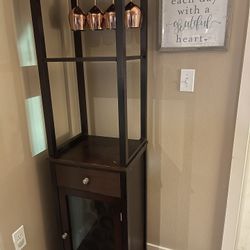 Bottle Dark Brown Bar Cabinet