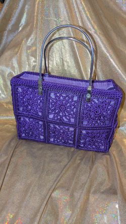 Purple crochet Handbag NEW