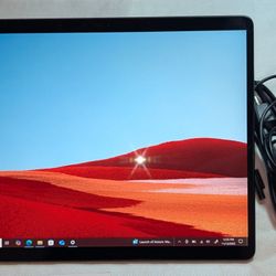 VERY NICE Black MICROSOFT SURFACE PRO X WINDOWS TABLET 256GB WIFI PLUS 4G CELLULAR
