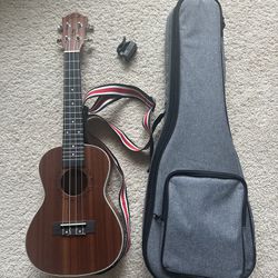 23” Wooden Ukelele Kit with Bag, Tuner and Adjustable Strap