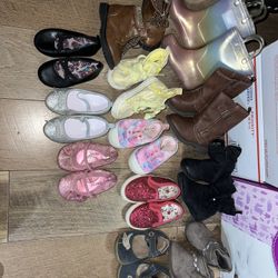 12 Pairs Of Shoes (boots) For Toddler Girl Size 5