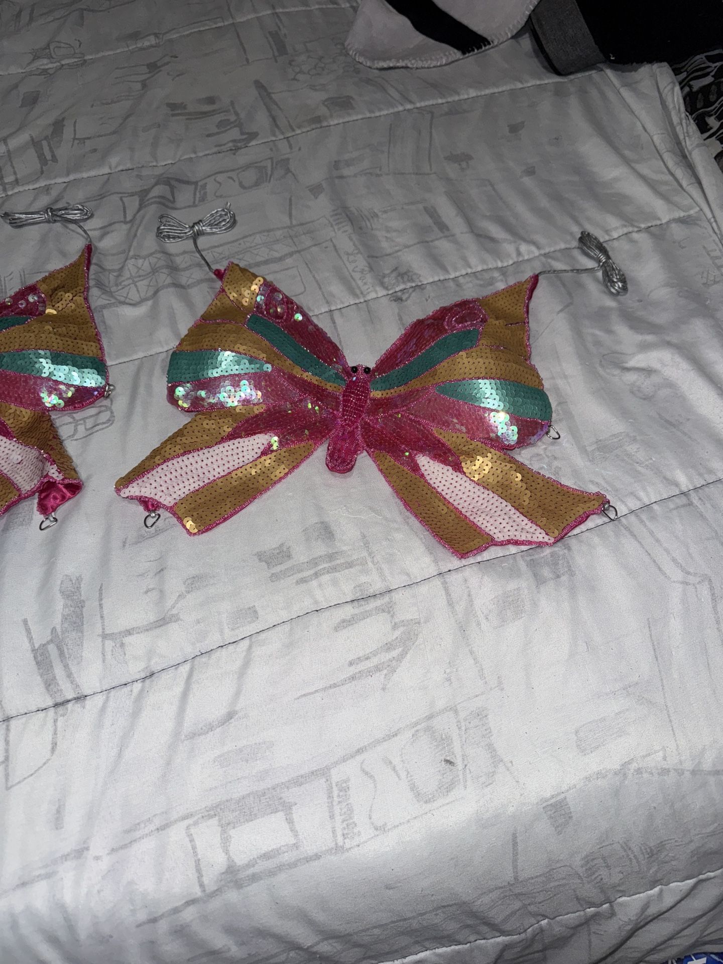 Vibrant Sequin Butterfly Crop Top