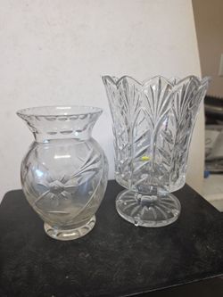 Two glass vases.