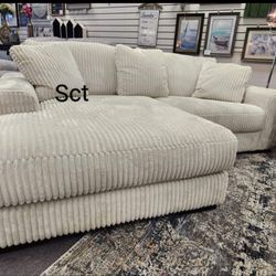 Lindyn Ivory 2 Piece LAF Sofa Chaise 