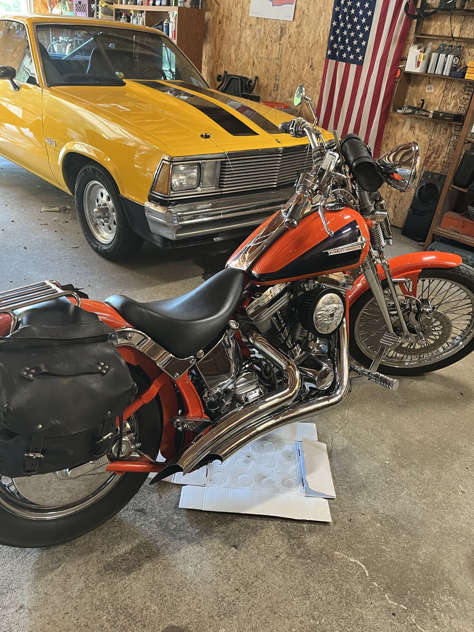 Custom Harley Davison with collector plates
