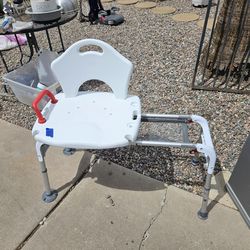 Sliding shower chair
