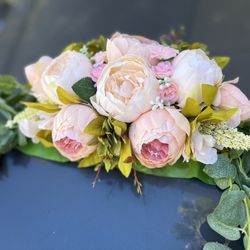 Champagne Pink Peony and eucalyptus garland for Wedding or special occasion