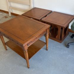 Three wood end Tables