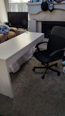 Desk and chair.