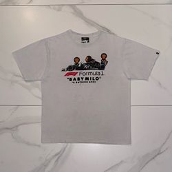 BAPE x F1 Baby Milo Photo Tee Grey Size Large