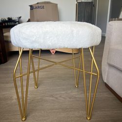 Faux Fur Vanity Stool