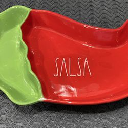 Rae Dunn Salsa Chili Pepper Dip Bowl | Dip Bowls | Vintage Ceramic Red Chili Pepper Salsa Bowl | Chili Pod | Red Pepper Salsa Boat Dish