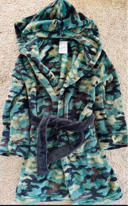 Camo Fleece Hooded Robe