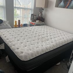 Queen Mattress + Box Spring + Free Rails - $80