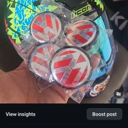 Vw Center Caps Red 56mm