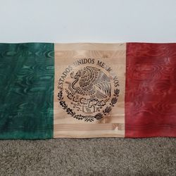 Handcrafted Wooden Mexican Flag 