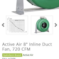 HydroFarm 8” Inline Duct Fan