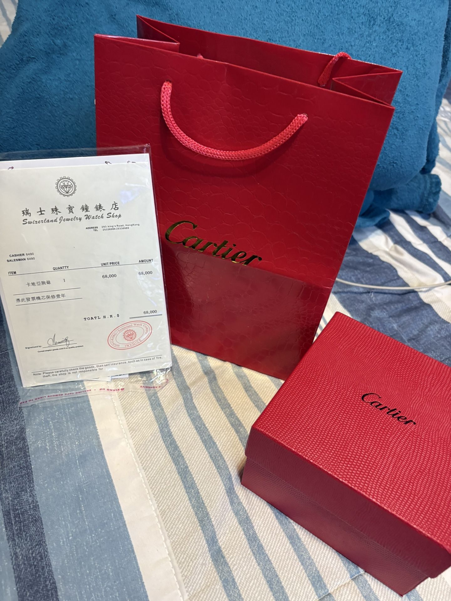 Moissanite Cartier Watch With Box And Bag