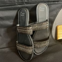 Black Bedazzle Sandals