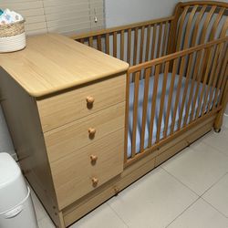 2 in 1 crib with storage and mattress