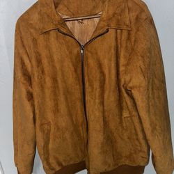 Brand NWT COOFANDY Men's M Casual Varsity Jacket Lightweight Suede Bomber Khaki