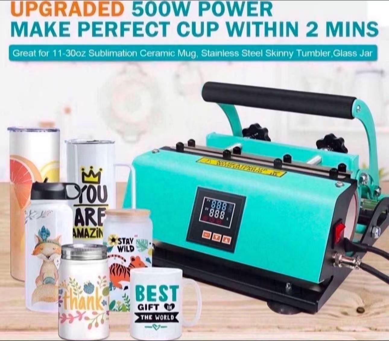 Tumbler Mug Heat Press Machine for 20 OZ 30 oz Sublimation Blanks Tumbler Cups & 11 OZ 15 OZ Sublimation Mugs with Adjustable Attachment Free Heat Re