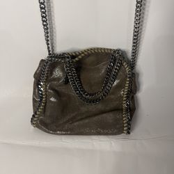 Stella McCartney Falabella Mini Metallic Brown Bronze Chain Bag Italy