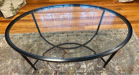 Glass coffee table 45x25x19h