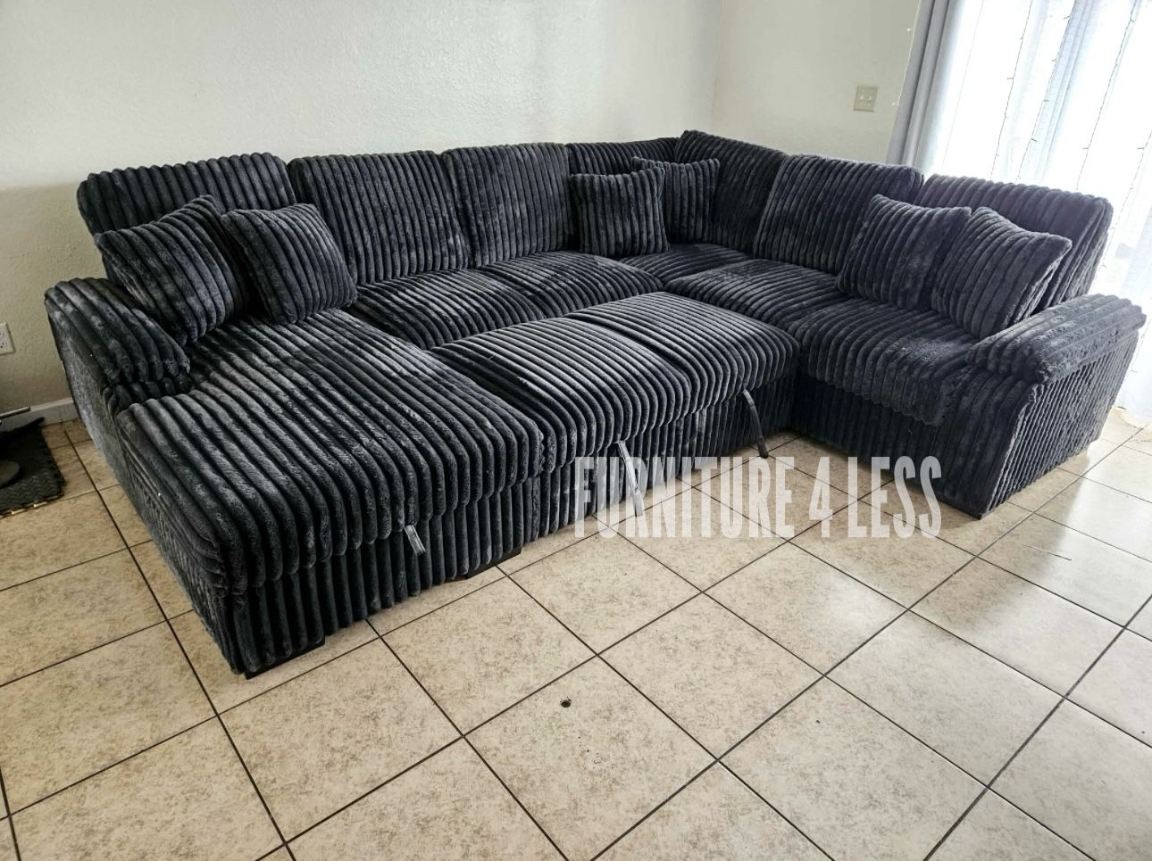 New Large Black Sectional