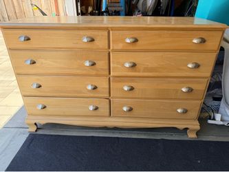 Wooden Dresser with Metal Handles